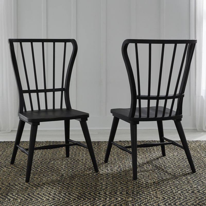 Chalita Windsor Back Side Chair - Black, Black