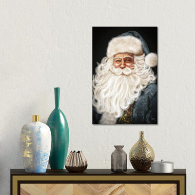 «Blue Santa», reproduction d'art sur toile tendue