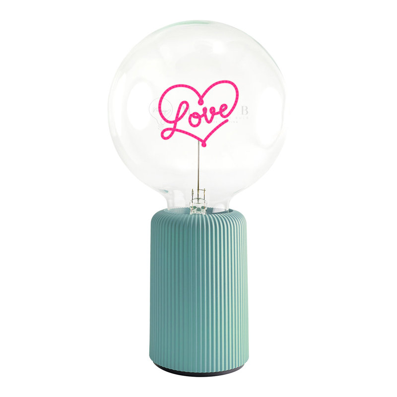 Ampoule LOVE rouge avec base Lampe de table PORTABLE Pop Nomad, H 19 po x l 6,8 po x P 13 po, Plastique, Bleu