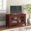 Meuble télé Shaker Chalet, cerisier - Console multimédia de 91 cm avec vitrine-1098242904