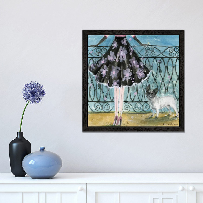 French Bulldog 1 Piece Floater Frame Painting on Canvas, 66.04 cm H x 66.04 cm W, Black