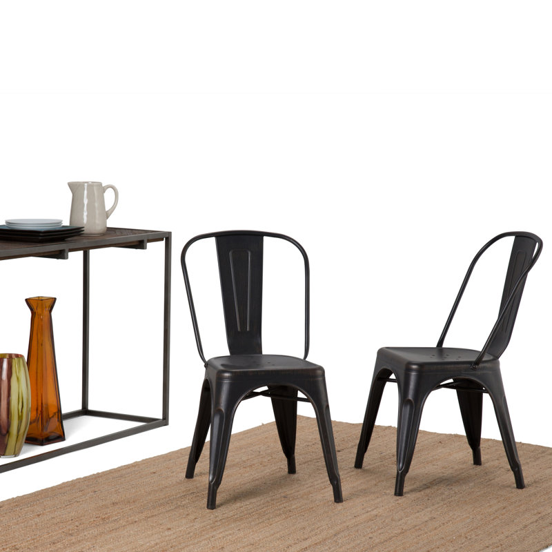 Chaise de salle à manger Fletcher, Noir vieilli