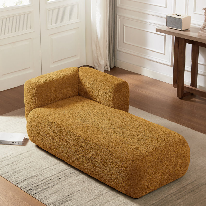 Chaise longue rembourrée Christinia, Orange, Orienté à droite