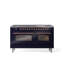Cuisinière à double combustible de 60 po avec 9 brûleurs scellés et plaque chauffante (porte vitrée) ILVE Nostalgie II Series-15949625-15949562