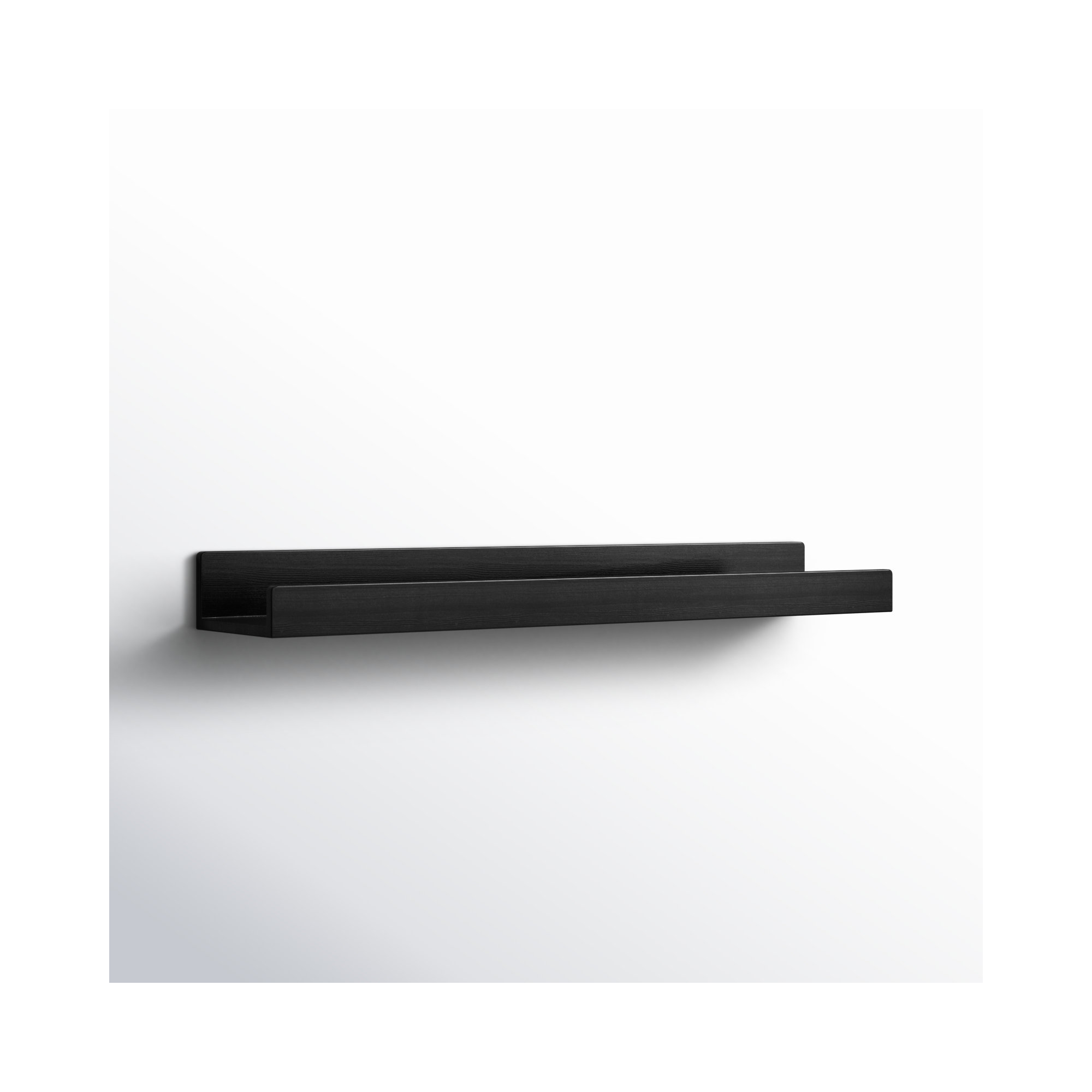 Dezerea Lipped Wall Mounted Shelves, 3.5" H x 36" W x 7.25" D, Black
