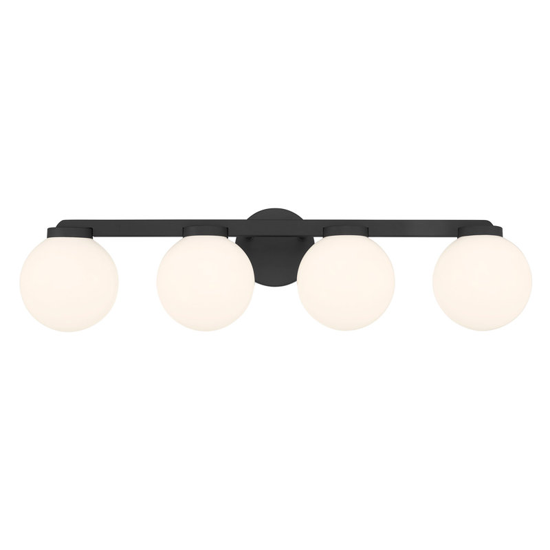 Meuble-lavabo 4 lumières 30,25 po Ardeva, H 8 po x l 30,25 po x P 7 po, Noir, Quatre lumières
