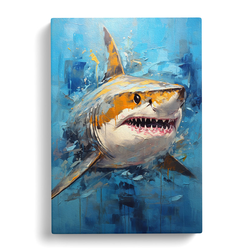 Shark Modern Art - Wrapped Canvas, 76cm H x 50cm W x 3cm D