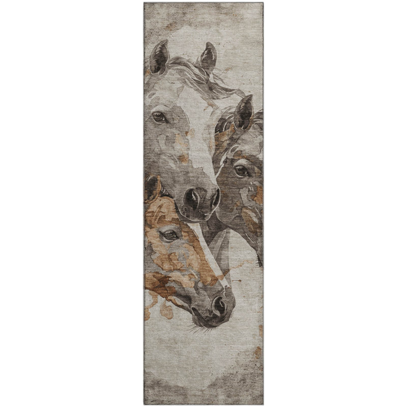 Premium Machine Washable Varroville AMF1718 Animal Rug, Runner 2'3" x 7'6"