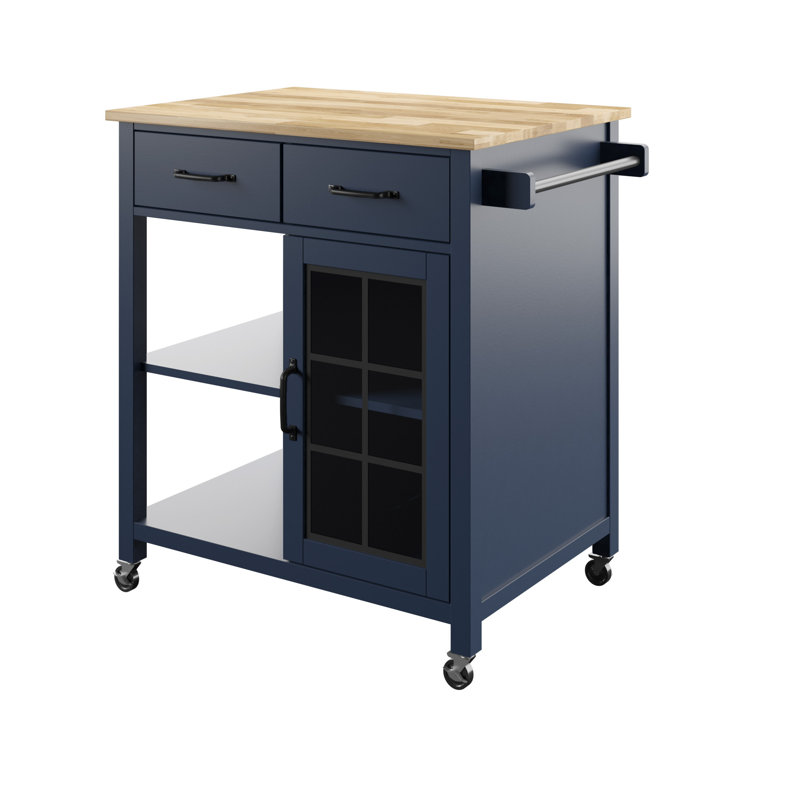 32 " W Kitchen Cart, Insignia Blue