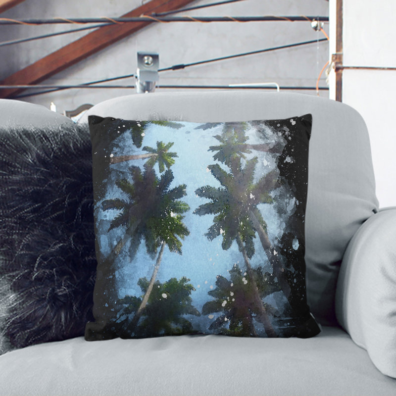 Palm Trees Vol.1 Scatter Cushion with Filling, White, 40cm H x 40cm W x 15cm D