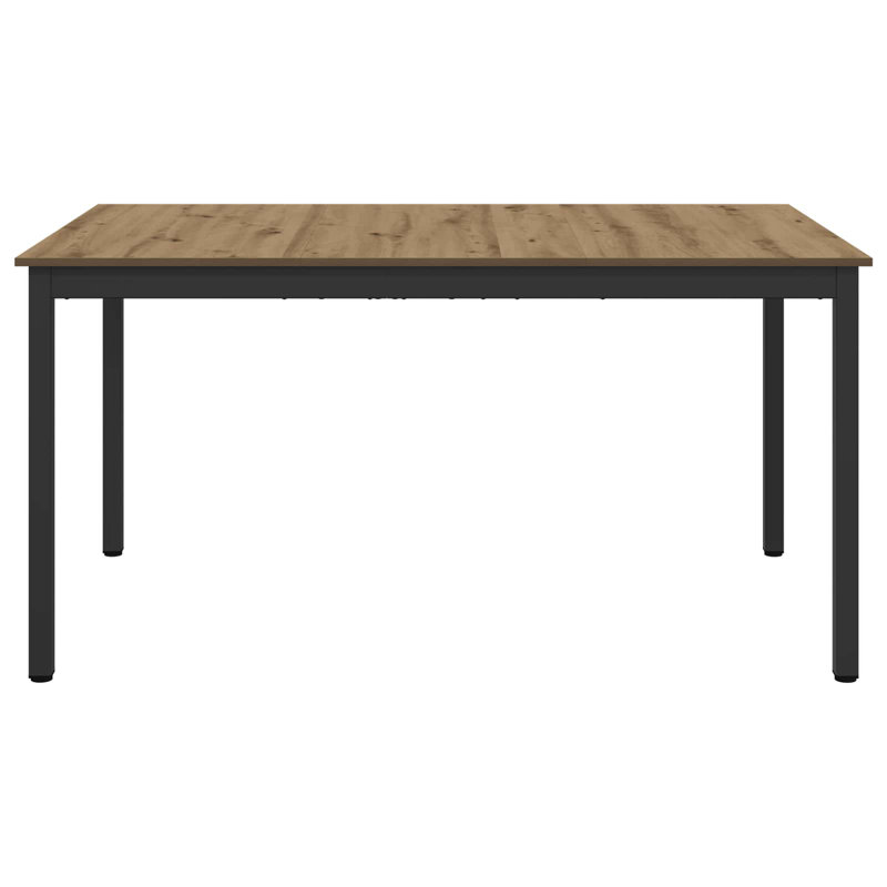 Metal Base Dining Table, Light Brown, 75cmH x 150cmL x 90cmW