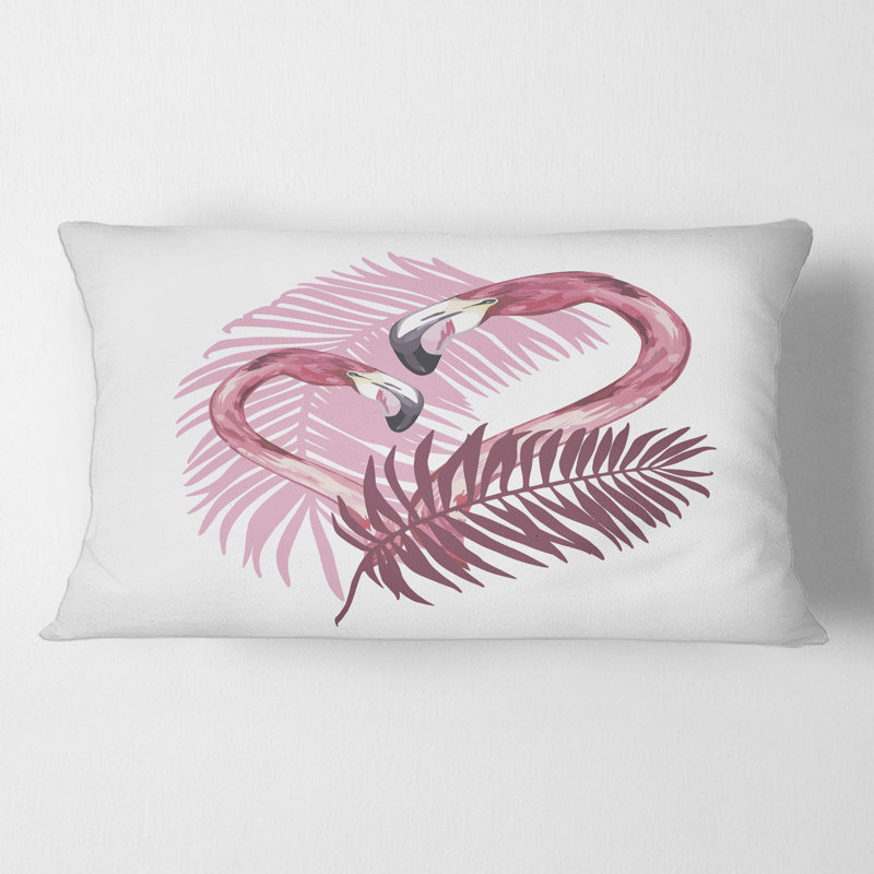 Flamingo In Tropical Summer I - Traditional Printed Pillow