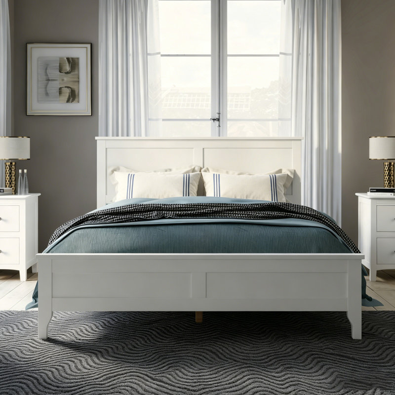 Full Platform Bed with Sturdy Wooden Slats Support