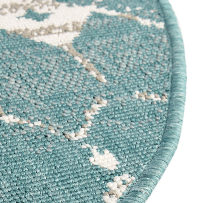 Geometric Indoor / Outdoor Rug, Round 4'