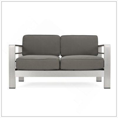 Causeuse Cape Coral KD avec structure en aluminium et coussins résistants à l'eau, parfaite pour la détente en plein air et la durabilité.