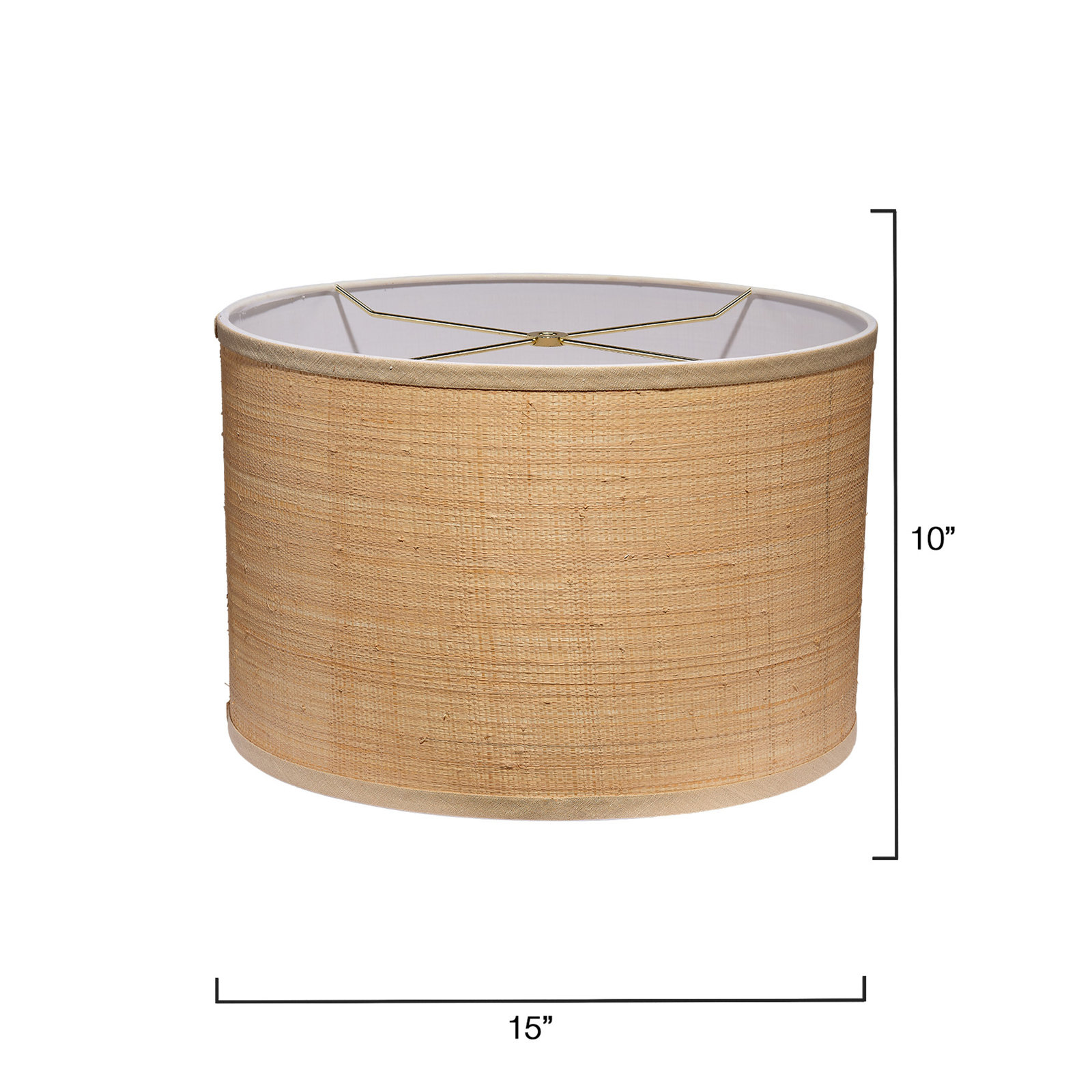 Emery Large Raffia Shade, 10" H x 15" W x 15" D