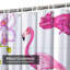 Rideau de douche aquarelle rose flamant rose avec 12 crochets-2052450860