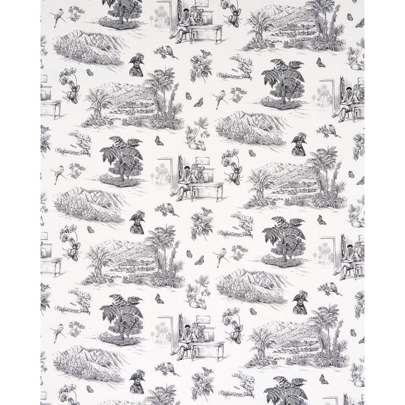 Schumacher x Victor Glemaud Toussaint Toile Fabric, Black