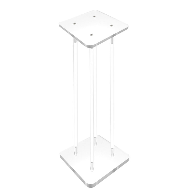 1" Rods Clear Riser Acrylic Transparent Plexiglass Pedestal Table Display Podium, 24" H x 9" W x 9"D