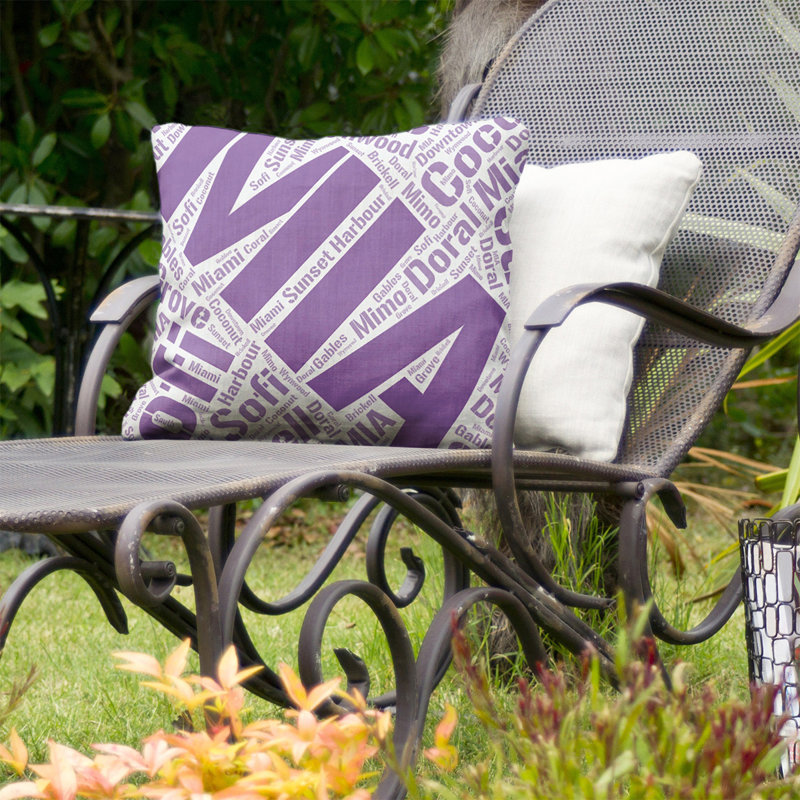 Coussin intérieur / extérieur Miami, H 16 po x l 16 po, Non, Mauve