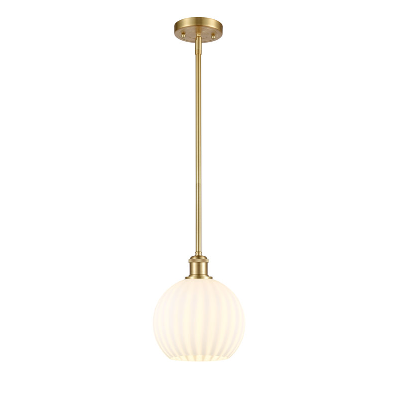 Luminaire suspendu 1 lumière Sabanc, H 10 po x l 8 po x P 8 po, Or satiné