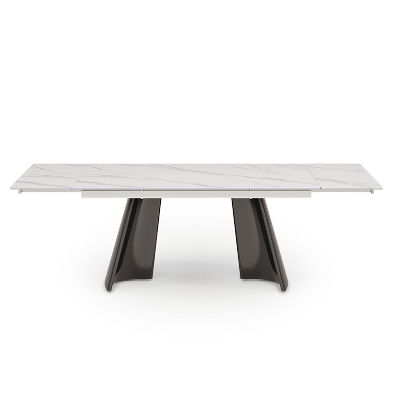 Tables de salle à manger extensibles de 62,99 po à 94,4 po pour 6 à 8 personnes, Blanc alpin