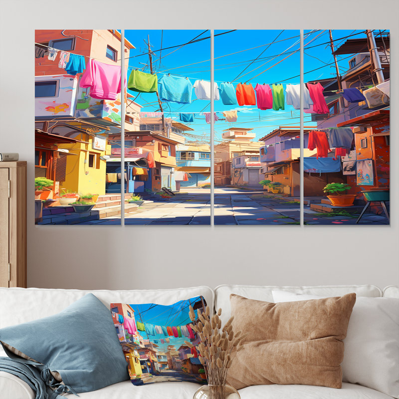 «Verdell - City Buildings», art mural 4 pièces, H 28 po x l 48 po