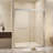 50-54 " x 72" Tempered Glass with Explosion Proof Film, Aluminum Frame Double Sliding Shower Door, "1/4 (6 mm), Stainless Steel handle,Brushed Nickel-122517112