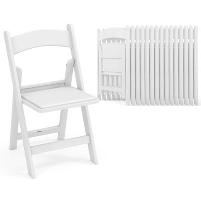Ensemble de chaises pliantes en résine Red Barrel Studio® avec cadre rembourré en résine toutes saisons