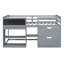 Lit mezzanine simple bas avec bureau roulant, tablette et tiroirs-1078606129