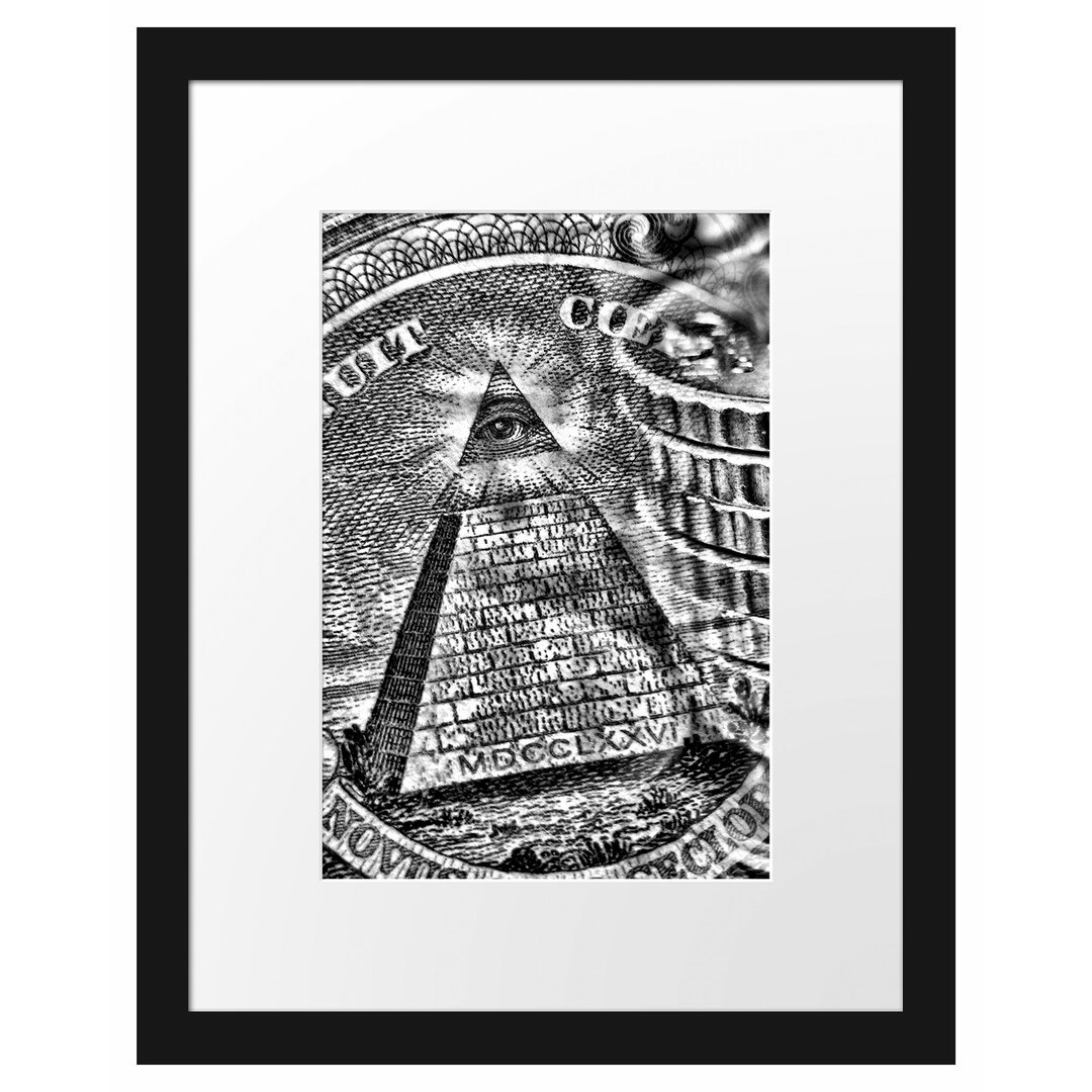 Gerahmtes Poster Illuminati Pyramide