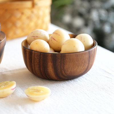 Acacia Wooden Serving Bowls,serving Bowl For Fruits Or Salads, Single Bowl (3.9" D × 2.4" H)