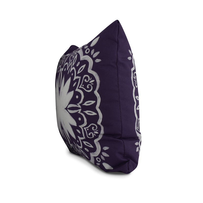 Cuban Flare Reversible Throw Pillow, Purple, 18" x 18"