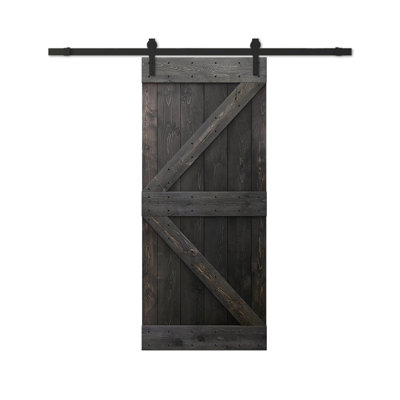 Panelled Wood Painted K Series Diy Barn Door with Installation Hardware Kit