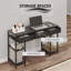 Petit bureau d'ordinateur, bureau d'écriture avec tiroirs en tissu, pour la maison et le bureau-991701072