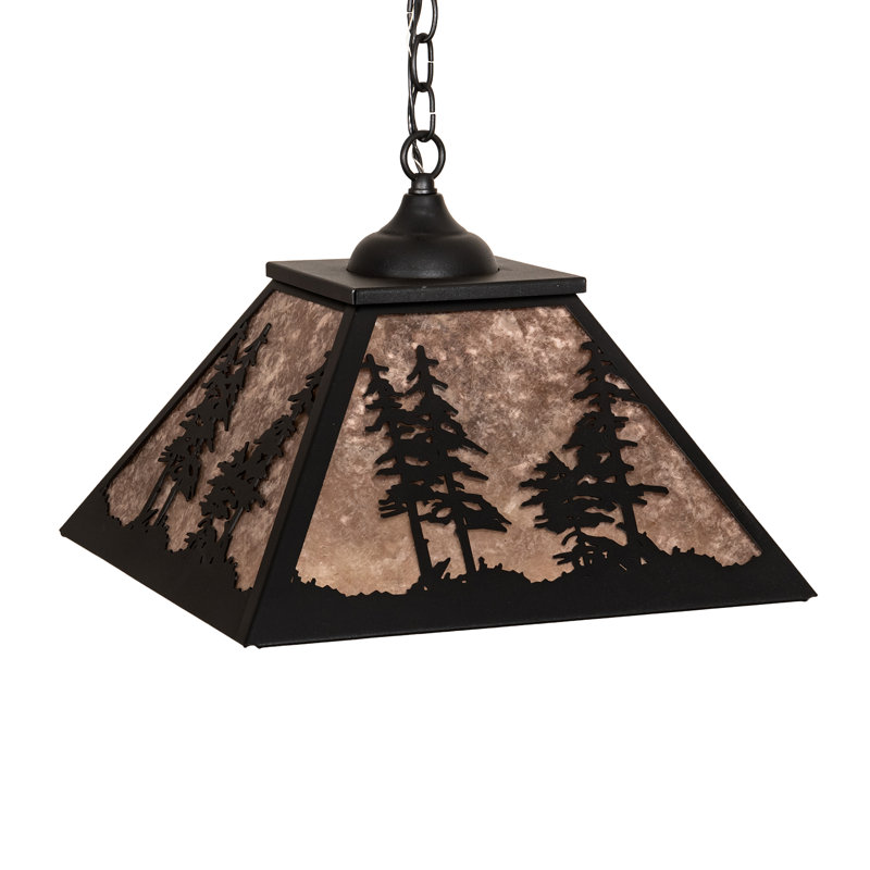 Greenbriar Oak 1 - Light Pendant, Silver Mica, Textured Black, 44" H x 22" W x 22" D