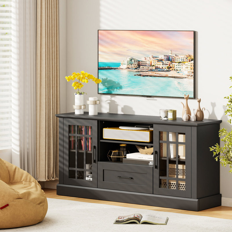 Annabellah Unfinished TV Stand for TVs up to 70", Black