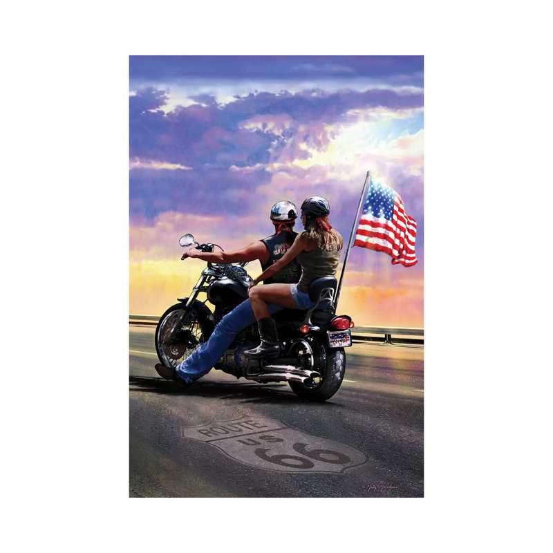 Nostalgic America Bikers by Greg & Company - Wrapped Canvas Print, 101.6 cm H x 66.04 cm W x 1.91 cm D