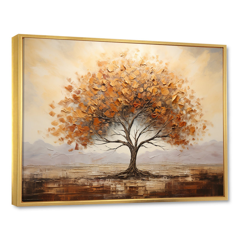 Arbre sauvage, art africain sur toile, H 34 po x l 44 po x P 1,5 po, Cadre flottant doré