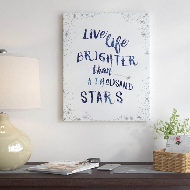 «A Thousand Stars», art textuel sur toile tendue, H 16 po x l 20 po x P 1,5 po