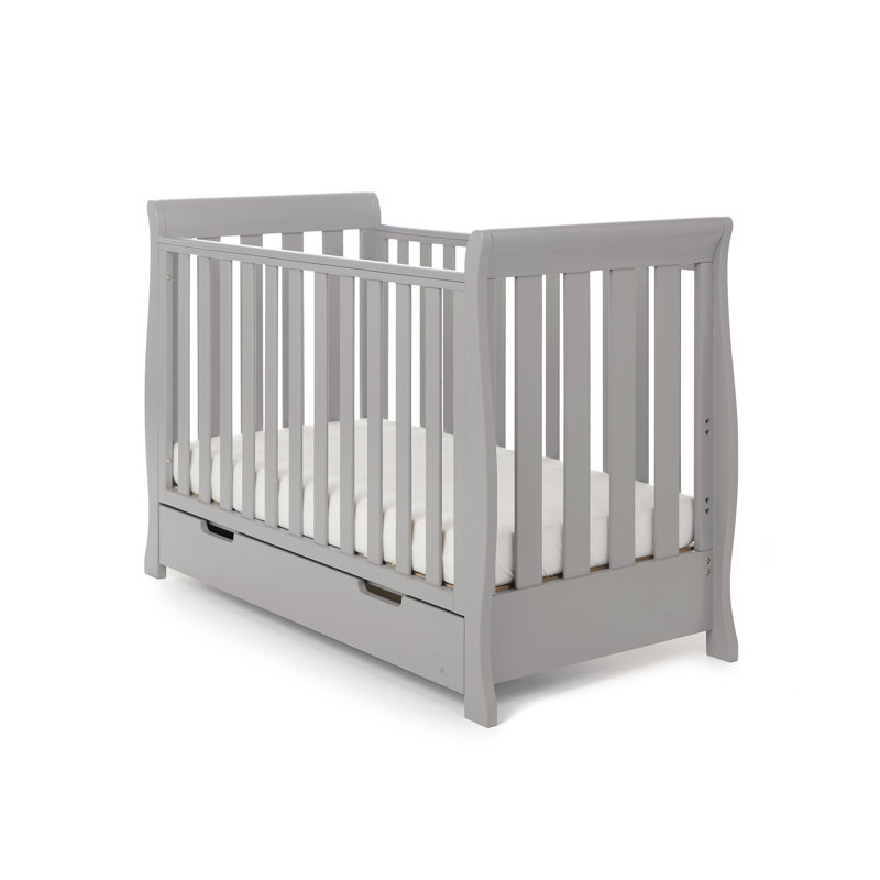 Stamford Mini Cot Bed with Moisture Management Mattress, Warm Grey