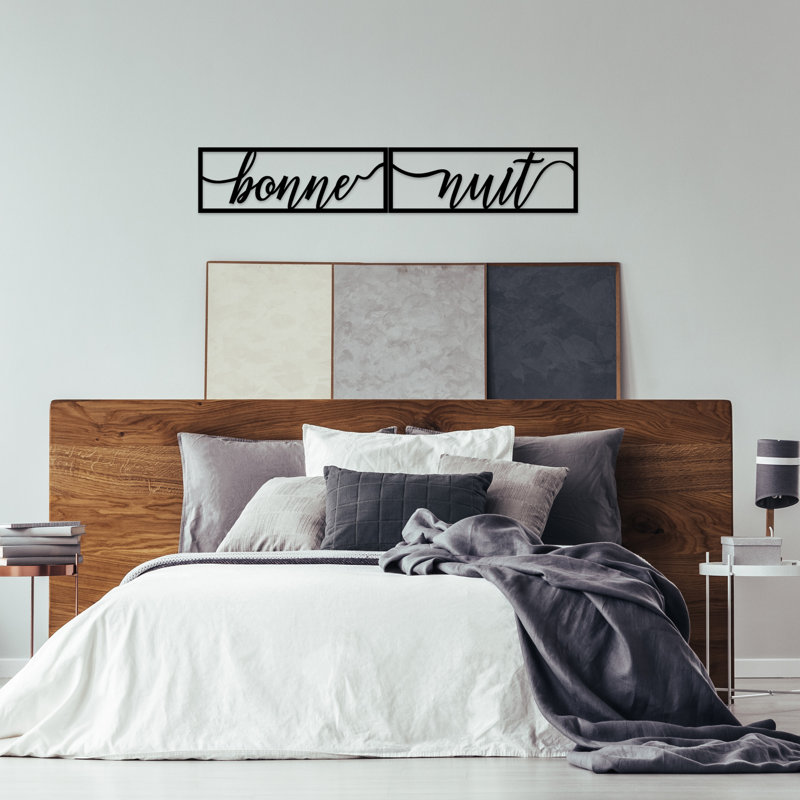 Accessoire mural élégant en métal, finition noire, 35,4 po x 5,9 po | 100% métal, épaisseur: 0,06 pouce | Légère à 1,0 lb, conception facile à suspendre au mur | Parfait pour la décoration intérieure et les espaces modernes