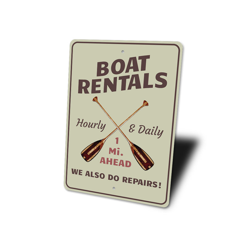 Enseigne de bateau en aluminium, H 14 po x l 10 po x P 0,04 po