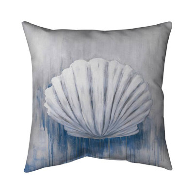 Blue feston shell - 16"x16" Outdoors Throw pillow - Spun poly - Print on demand