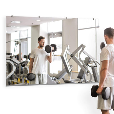 Fab Glass and Mirror Large Gym Mirror for Home Gym 36x72 - Full Length Ultra-Clear Annealed Glass Wall Mount - DIY Workout Display with Safety Backing - 1/4 Inch Low-Iron