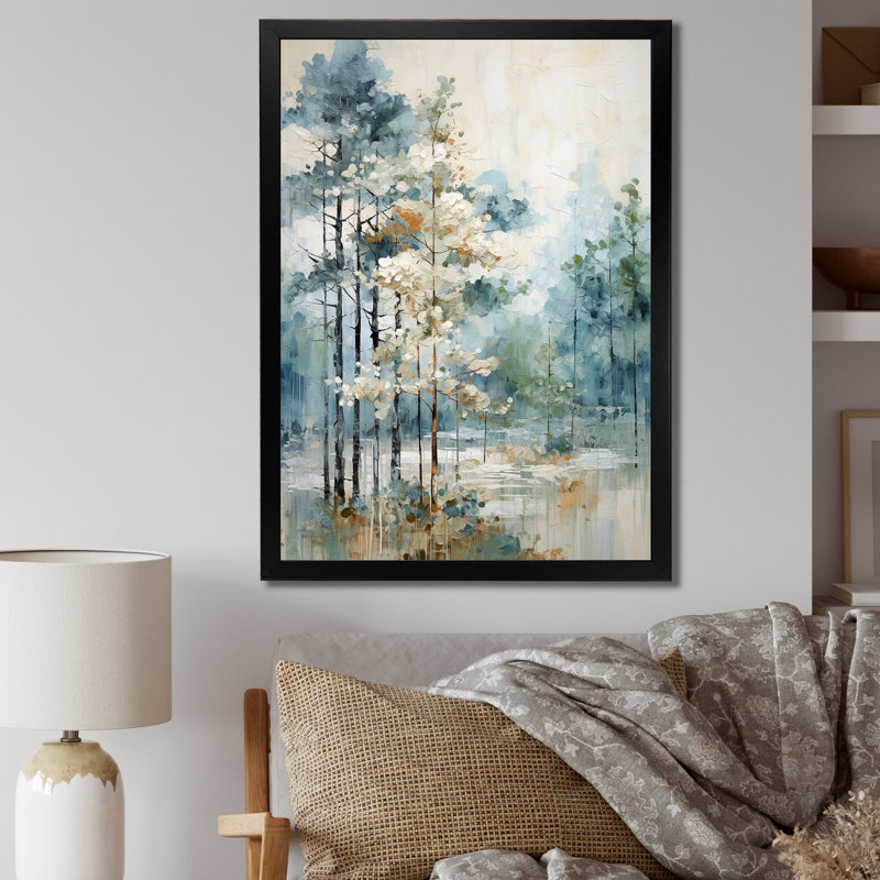 Pin, forêt enchantée II - Pin, art mural, Cadre photo unique, H 40 po x l 30 po, Black