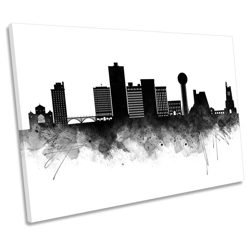 Knoxville City Skyline - Wrapped Canvas Print, 30.5cm H x 45.7cm W x 2cm D