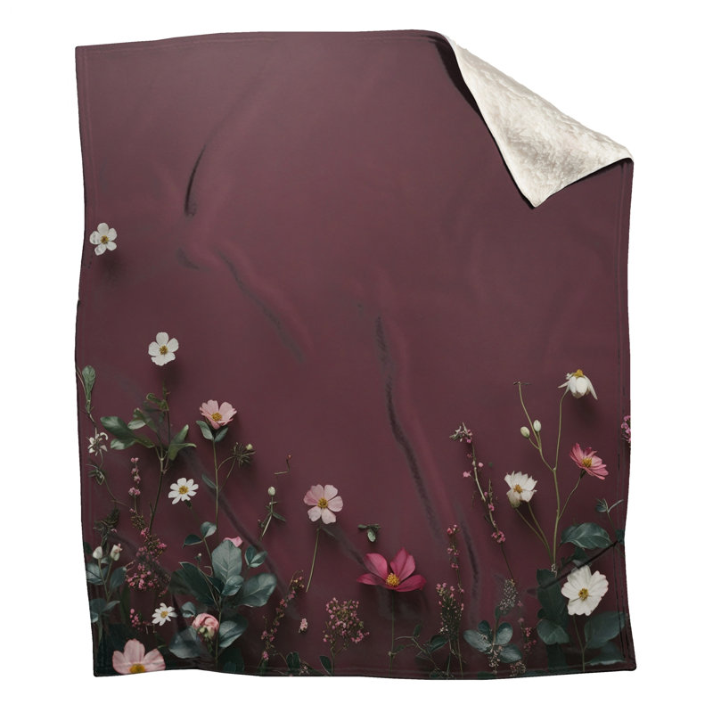Couvertures fleurs roses, L 50 po x H 60 po
