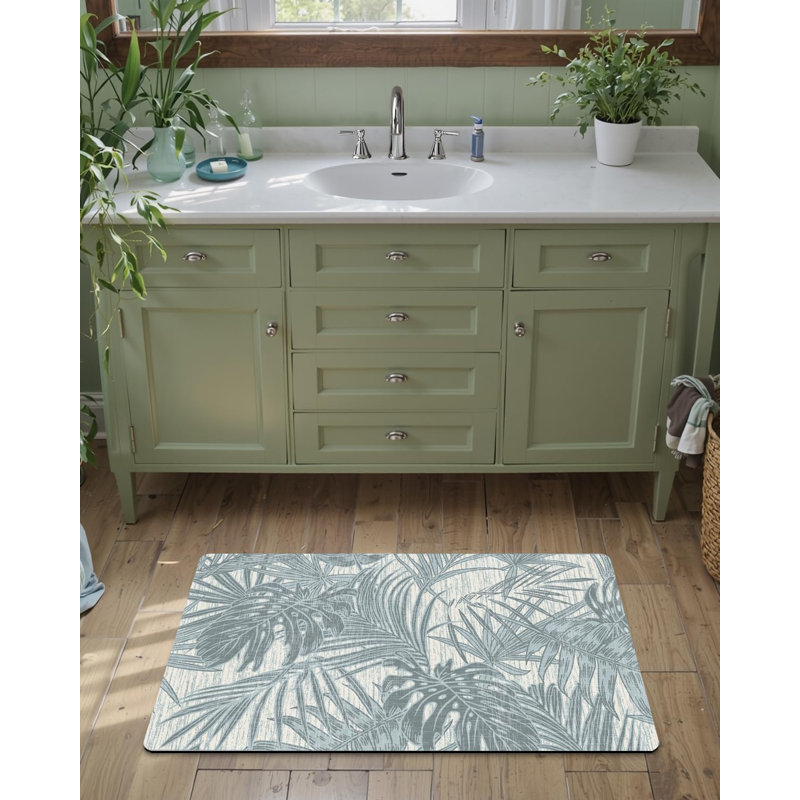 Ultra Thin Bath Mat, Non-Slip Rubber Super Absorbent Ultra-Thin Bathroom Rugs, Under Doors, Quick Dry Bathroom Floor Mats, Ideal for Shower, Tub and Sink, Cedar