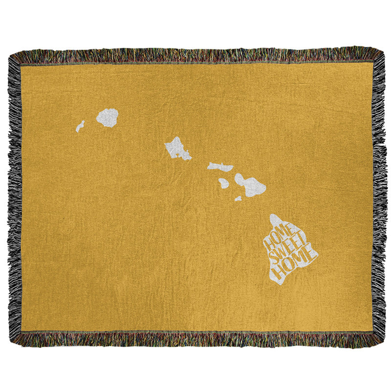 Jeté en coton tissé doux hawaii, l 50 po x L 60 po, Jaune